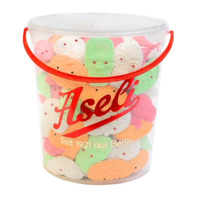 Aseli- Halloween Eimer, 1100g, Schaumzucker, Marshmallows
